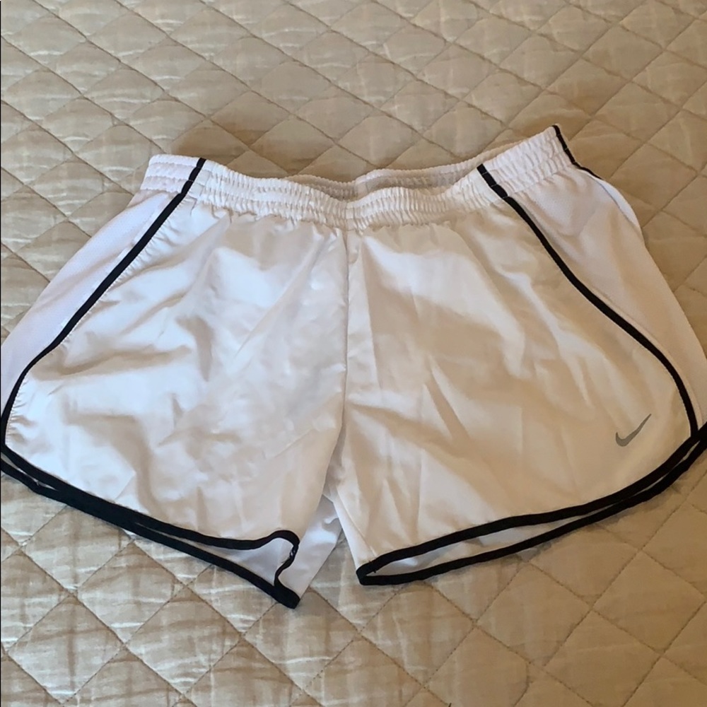 Nike white tempo running shorts, size M